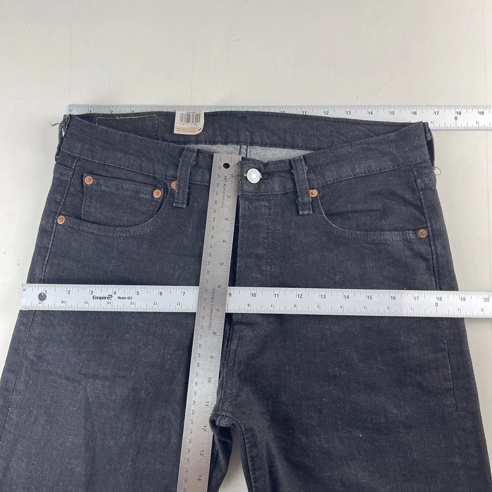 Levis 501 Jeans Men's 33x34 Black Original Straight Button Fly Denim Grunge New
